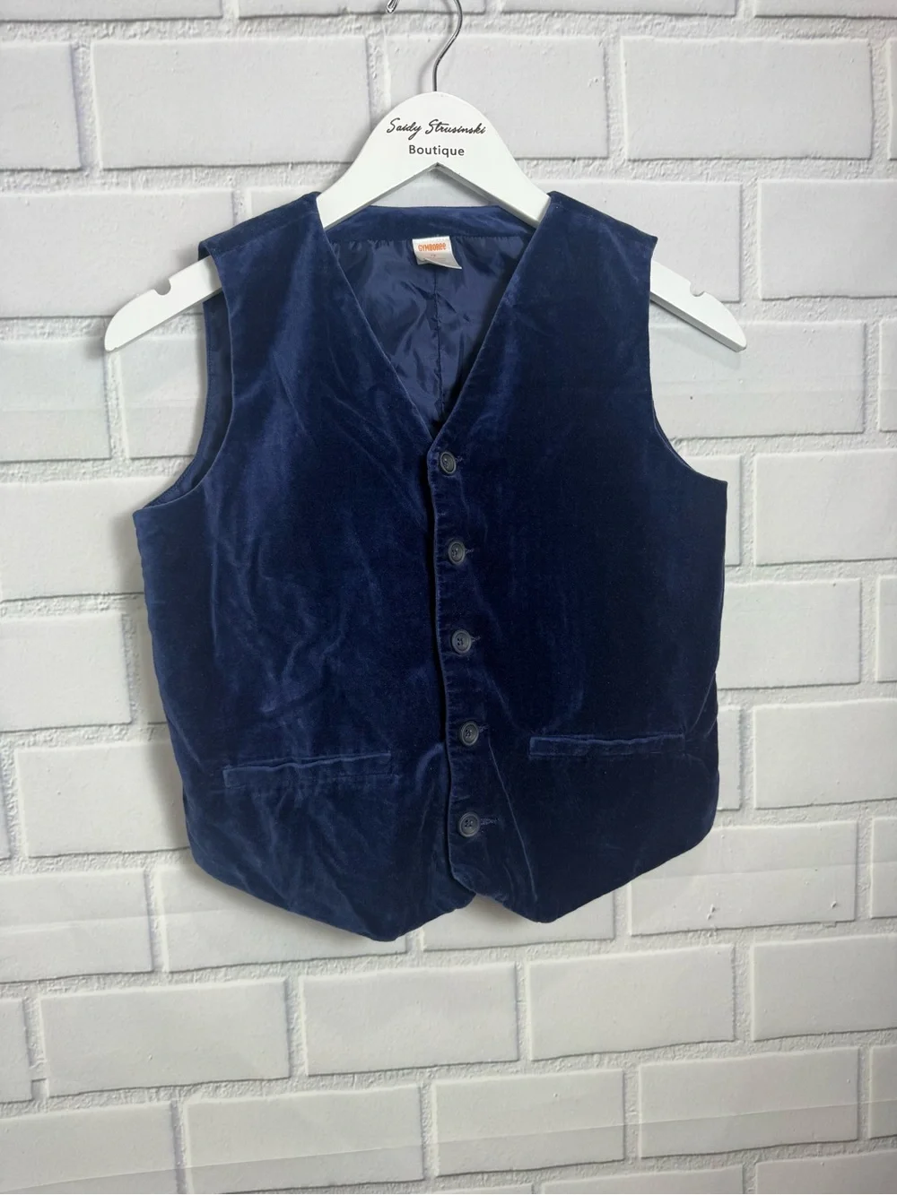 Gymboree Boys Size 12 Navy Blue Velvet Dress Vest Formal Holiday Wedding fashion